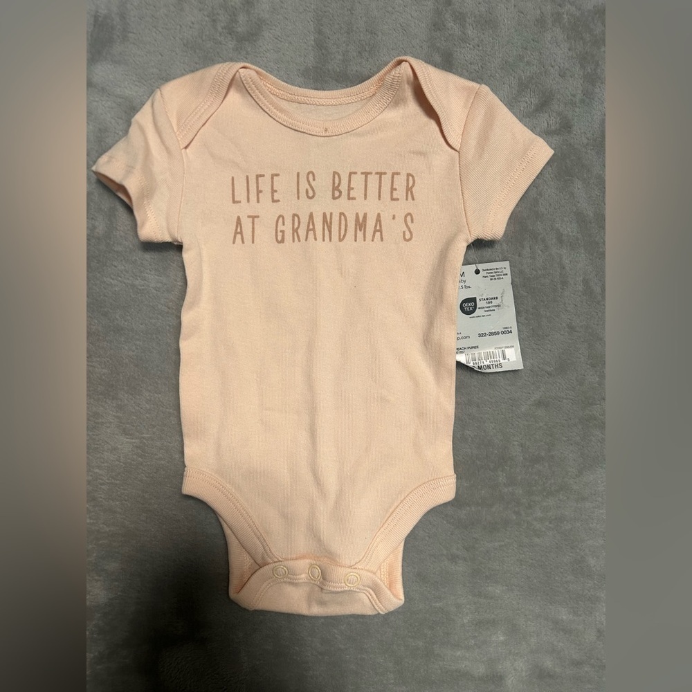 Okie Dokie Baby 3 Month Bodysuit Life Is Better At Grandmas Pink